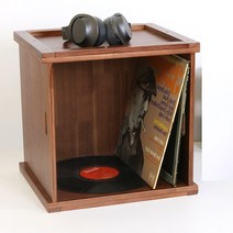 WARM원목 사각 턴테이블장 LP 우드 수납장 레트로 LP 정리함1027, 1번 브라운 색상