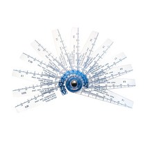 미터법 두께 필러 게이지 0.05-1mm 13 블레이드 플라스틱 측정 도구 갭 폭 1 개