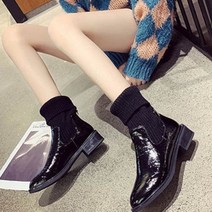 가바바 여성 겨울 미디부츠 신기 너무 편한 니트 소재 플랫 데일리 기모부츠 G41078