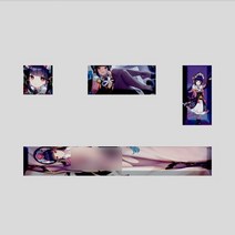 가상키보드 원신 임팩트 참신한 올오버 염료 서브 베드 DIY 키캡 스페이스바 Pbt 사용자 정의 기계식 키보, 한개옵션2, 19 Black, 한개옵션1