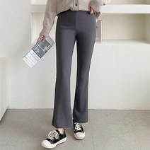 퍼니걸스 1690 스판 허리 밴딩 무지 부츠컷 팬츠 (2장) 여성의류