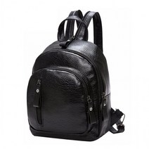 [무료배송]블랙 심플 여성 미니 인조가죽 백팩 학생 캐주얼 가방