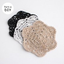 야나 [DIY패키지] 삼베 플라워 수세미 & 티코스터(+인쇄도안) 뜨개질 수세미뜨기 삼베실, 5. 화이트(50g)+인쇄도안