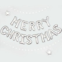 은박풍선세트 MERRY CHRISTMAS 실버, 단품