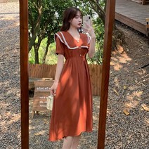 여성 브이넥 동남아 원피스 해외 여행 여름옷 괌 몰디브 다낭 사이판 여름휴가룩 원피스 3XL