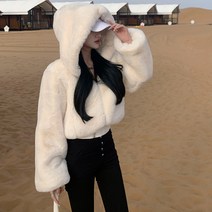 [랜덤플레이] 따뜻 아방핏 소프트 퍼 크롭 후드 집업