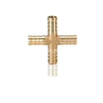 황동 바브 파이프 피팅 2 3 4 웨이 커넥터 4mm 5mm 6mm 8mm 10mm 12mm 16mm 19mm 호스 구리 탑 워터 튜브, 4 Way, OD 16mm