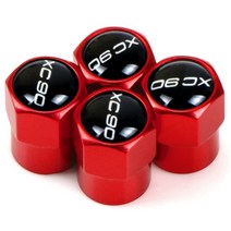 4pcs 컬러 휠 타이어 커버 자동차 트럭 범용 타이어 공기 밸브 커버 볼보 xc90 xc60 v40 v60 자동차 액세서리 방진, 빨간색