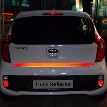 레이스텍 차종별 트렁크 리플렉터 반사스티커, 올뉴모닝 레드반사