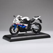 오토바이 모형 BMW S1000RR 모터사이클 모델 모조 합금 혼다 KTM 레이싱모델 컬, 01 오토바이, 01 BMWS1000RR-흰蓝+받침대