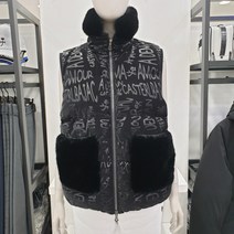 까스텔바작 여성 로고 패턴 퍼 포인트 구스 다운 베스트_1130BGBWVT704BK