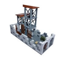 국경 간 호환 레고 MOC 작은 입자 조립 빌딩 블록 군사 시리즈 변형 요새 모바일 위치