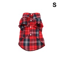 사계절 명품 데일리 강아지 옷 이탈리안그레이하운드 푸들 불독 웰시코기 강아지옷 부드러운 면 반팔 셔츠 애완견 고양이 개 새끼 고양이 의류 격자 무늬 개 t 셔츠, 레드 S