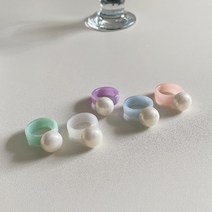 멜로우 진주 마블 아크릴반지 5color