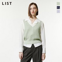[리스트(LIST)] 배색 브이넥 크롭 베스트_TSKVTN50010