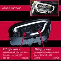 자동차 조명 GLC 2016- W253 GLC300 GLC350 용 LED 자동 헤드라이트 어셈블리 업그레이드 AMG 디자인 이중 초점 렌즈 램프 액세서리, Include Start Scan