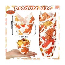 Sliner 할로윈용품 소품 240pcs 가을 나뭇잎 베이킹 컵을 위한 추수감사절 튤립 컵케이크 라이너 기름 방지 종이 용품 테마 머핀 팝콘 포장지 349120