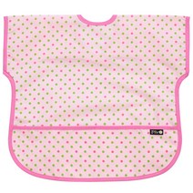 플리에 방수 반팔턱받이, 핑크연두땡, 1개