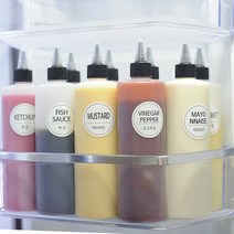 플라라 소스통 소스용기 블랙캡 500ml 5개 세트 라벨지 27종 무료 양념통