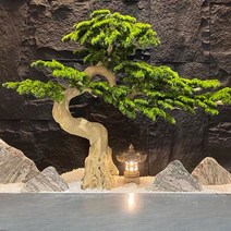 인조 소나무 인테리어 소품 실내 실외 호텔 사무실 로비 조경 인공 나무 1, 높이 0.8m x 너비 0.8m(천연 줄기)