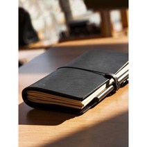 5221 스트링 가죽 노트 커버 라지 L (이태리 베지터블 레더), 월간+무선 스티치노트, 내츄럴베이지, 각인추가