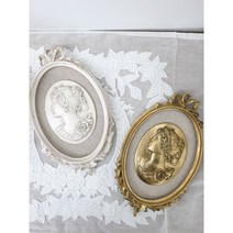 엔틱 뮤즈 벽장식 액자 프렌치풍 벽걸이소품, 아이보리