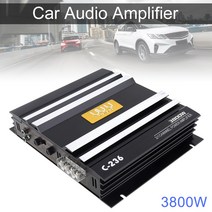 PUZU LVPIN DSP 카오디오 바이크 오토바이앰프 해양보트 3800W 자동차 사운드 앰프 스테레오 클래스 AB 디지털 2 채널 12V 블랙 알루미늄 합금 고전력 보드 오디오