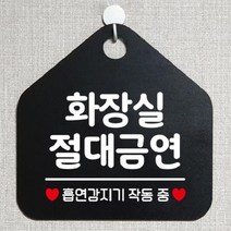 [theART] 화장실절대금연 흡연감지기작동 오각형 알림판 매장안내판 블랙 theART, 문구색상/실버헤어