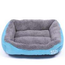 애견유모차 개모차 강아지 S3XL 애완 고양이 개 침대 8 색 따뜻한 아늑한 개집 부드러운 양털 둥지 집 매트 가을 겨울 방수, Sky-Blue+S 45cmx32cmx12cm