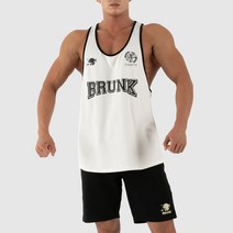 브렁크 도리안 딥넥 탱크 헬스 나시티 화이트 트레이닝 민소매 슬리브리스 티셔츠 BRUNK