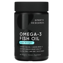 스포츠리서치 트리플 스트렝스 오메가3 1250mg 30 / 90 / 180젤 rTG 알티지 GC river 지씨리버사 순도 80% 스포츠리땡땡, 90정, 1개, 90개