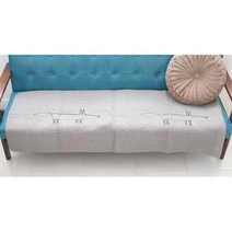 독특한 여우 그림 부드러운 쇼파 패드 쇼파천갈이, 선택사항_4인/여우자수 오렌지, 상세페이지 참조