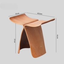 고급 통나무 원목 나비 의자 미니멀 버터플라이 디자인 우드 스툴 애플힙의자