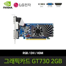 게이밍 지포스 그래픽카드 GT730 2GB DVI VGA HDMI 일반 슬림 리그오브레전드 메이플 던파, 슬림형