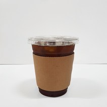 커피바바 92파이 페트 14온스 아이스컵 + 평뚜껑 무지홀더 세트, 1세트, 100개입