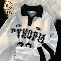 HXT 겨울 남녀공용 커플 카라 스웨터 니트티 부드러운 오버핏 빅사이즈 데일리룩