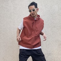 여름 남자 여자 커플 나일론 후드조끼 아노락 바람막이 시티보이룩