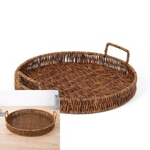 원형 라탄 트레이 35CM 월넛 과일바구니만들기 과일포장바구니 프리미엄라탄바구니 라탄바구니만들기 과일담는바구니 손잡이라탄바구니 라탄트레이 라탄바스켓 라탄바구니