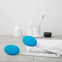 쓱싹 목욕솔 본체+타월 1P 블루 목욕브러시 SSB002 때 등밀이 저자극, 단일품목