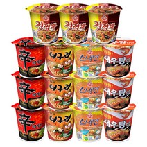 메리박스 소컵라면세트 15개(신라면3 얼큰한너구리3 새우탕3 진짬뽕3 스낵면3), 1세트