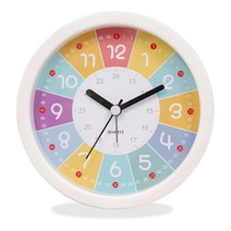 27리빙 무소음 탁상시계 알람기능 건전지 포함, 레인보우 원형 1개