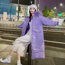 [당일배송] Tamina 롱패딩 하프 추동 여성 다운 패딩 후드 도톰 루즈핏 빅사이즈 소뿔 코트