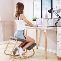 YEOP-T 북유럽 오피스 체어 바리에르 인체공학 의자 가정용 사무용 의자 레저 흔들의자, 블랙 인조가죽