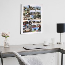 다분할사진액자 무광엣지 프레임리스 주문제작 무광아크릴 단체 웨딩 여행 아기 기념사진액자, 화이트