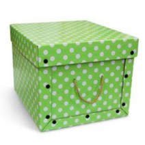 이케이박스 수납정리함, 그린땡땡이 단추식 정리함 4개입