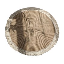 황마 원형 지역 깔개 술 바닥 매트 Footcloth 기도 매트
