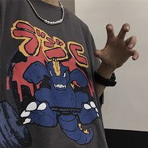 t셔츠 유행 빈티지 여성 여름 트렌드 하라쥬크 현아한 무드 클럽 와이드 루즈핏 반팔 상의 512778769