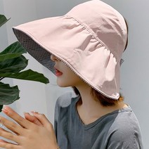 로지 자외선 차단 파스텔 돌돌이 선캡 모자