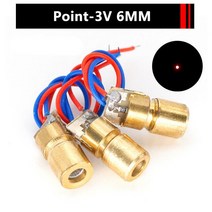 레이저 헤드 650nm 9mm 3V 50mW 크로스 다이오드 모듈 적색 구리, 02 Point-3V 6MM