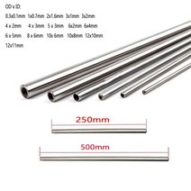 잔디깎기 1 10pcs 250mm500mm 304 원활한 Stainlessy 철강 모세관, 6x3mm  1pcs+500mm
